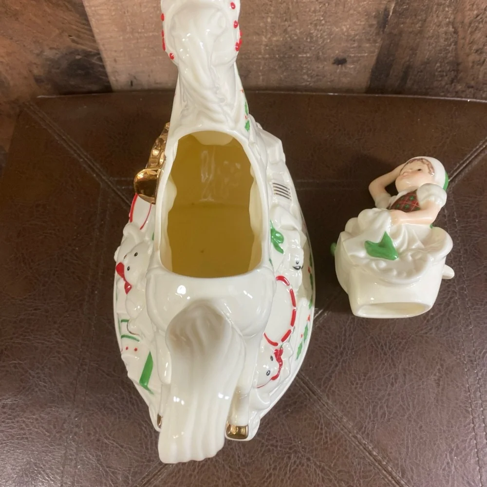 Lenox For the Holidays Elf & Rocking Horse Teapot Santa's Toy Shop W/ Box Retire